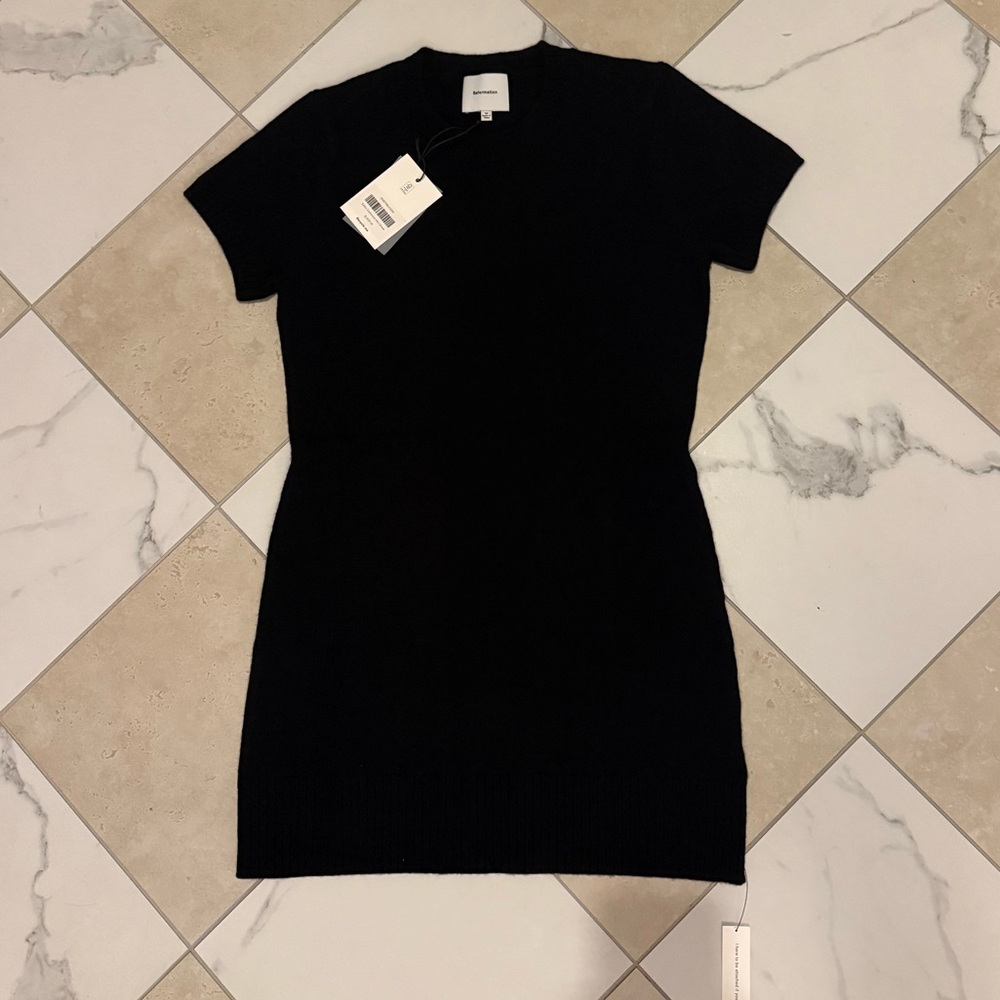 Reformation Sadie Cashmere Mini Dress Black - Size M